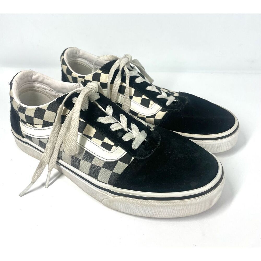VANS Old Skool Checkerboard Primary Check Sidestripe Low Top Sneaker Women 8.5